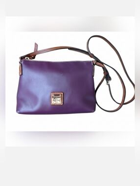 Dooney & Bourke Deep Purple and Brown Leather Crossbody - VGUC!